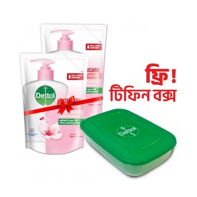 Dettol Handwash Skincare Liquid Refill (Free Tiffin Box) 170 ml Combo