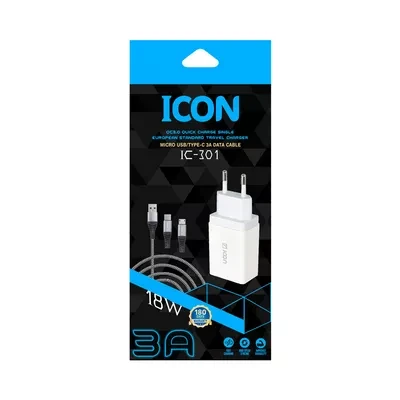 Icon Quick Charger Type-C Qualcomm 3.0 White (IC-301)