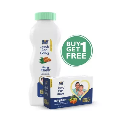 Parachute Just For Baby - Baby Powder (Free 75 gm Baby Soap)