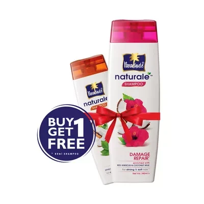 Parachute Naturale Shampoo Damage Repair (Free Shampoo Anti Hair Fall 80 ml)