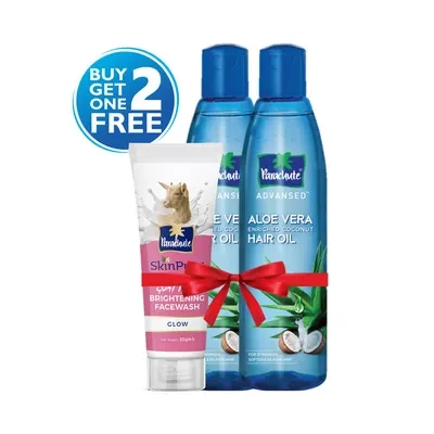 Parachute Aloe Vera Hair Oil 250 ml (Free Goat Milk Face Wash Glow 50 gm)