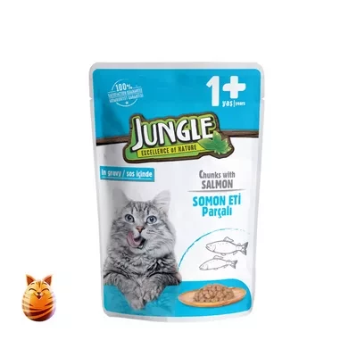 Jungle Pouch Salmon Adult Cat Food