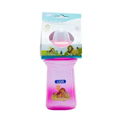 Lion Soft Spout Drinking Cup (Pink)