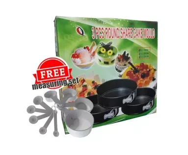 Round Shape Cake Mould (Free Measuring Set)