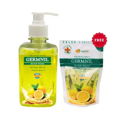 Germnil Handwash Lemon (Free Handwash Refill 180 ml)