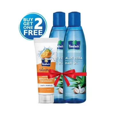 Parachute Aloe Vera Hair Oil 250 ml (Free Orange Face Wash Anti Pimple 50 gm)