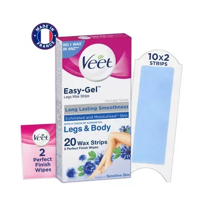 Veet Easy Gel Legs & Body Wax Strip For Long Lasting Smoothness Sensitive Skin