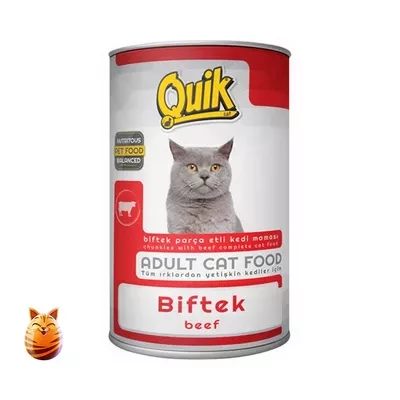 Quik Adult Cat Food Can Beef